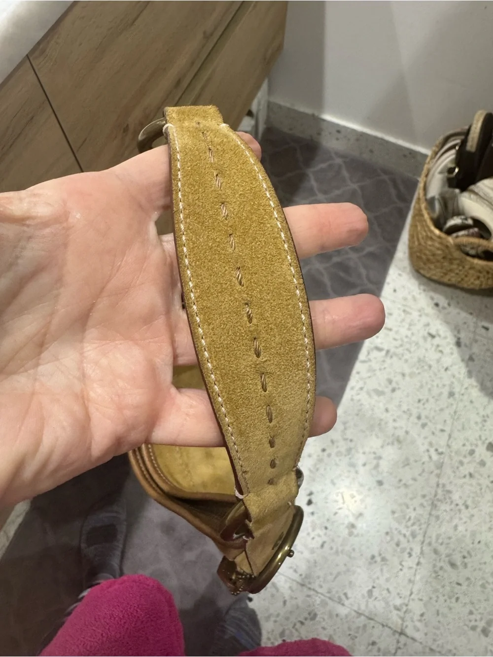 Coach Suede Hobo Shoulder Bag in Mustard Brown - Picture 6 of 8